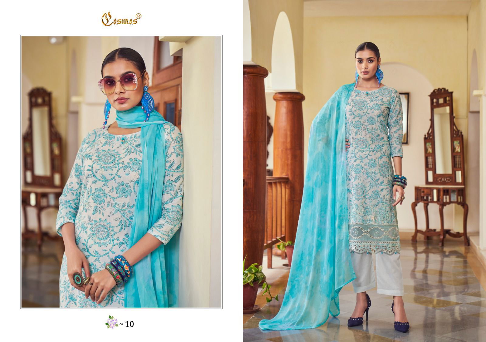 Cosmos Noor Printkari Cambric Cotton Suits Suppliers In India